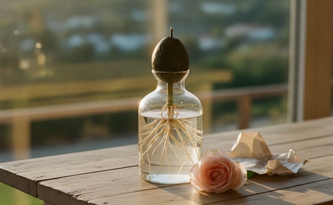 Avocado vase-Rose