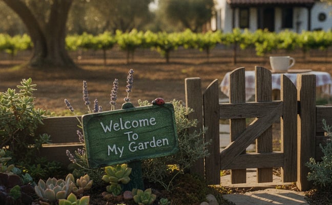Miniature Welcome to My Garden Sign
