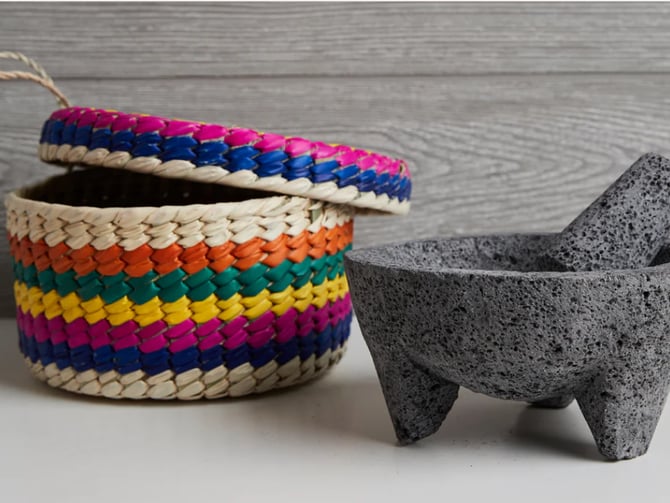 Verve Molcajete with Tortilla Basket