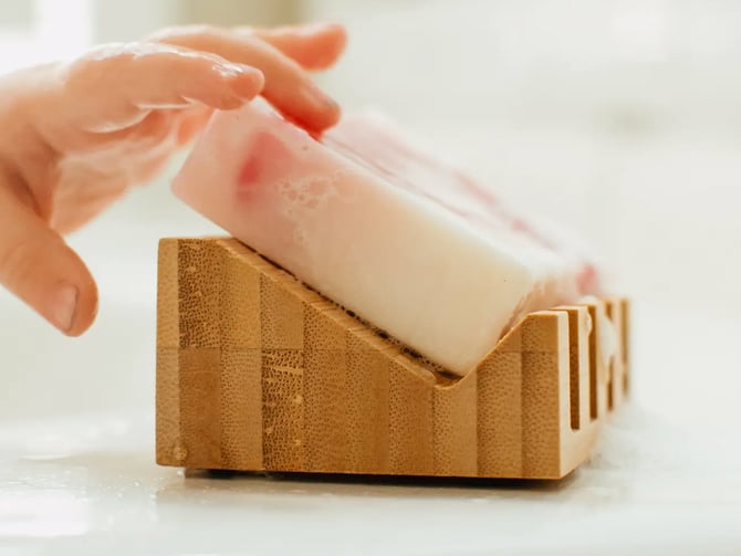 Slanted Wooden Soap Dish